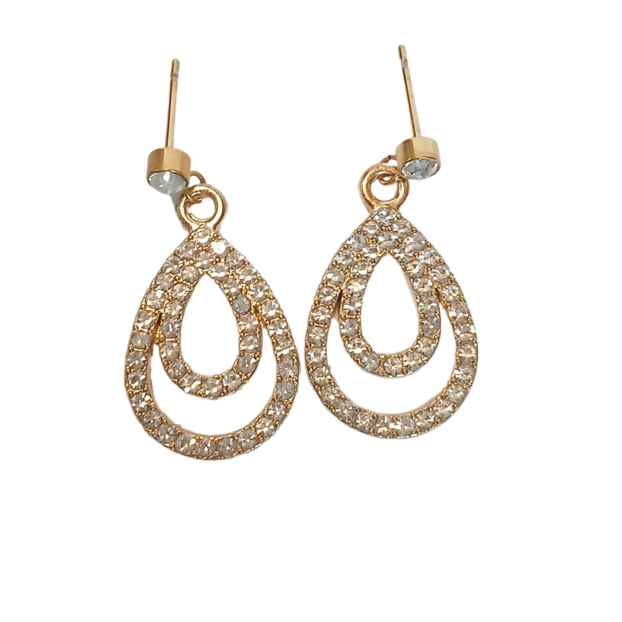 Double Loop Rhinestone Earrings