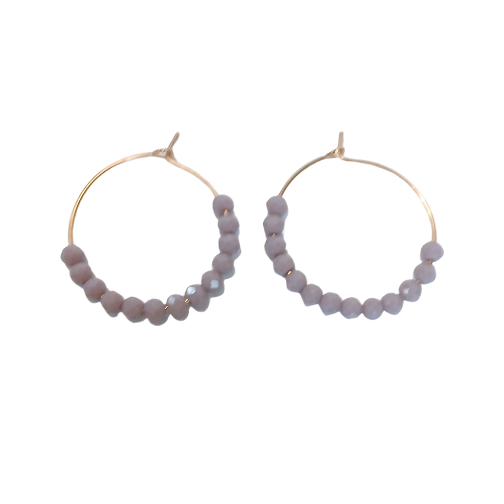 Thumbnail: Round Glass  Bead Hoops