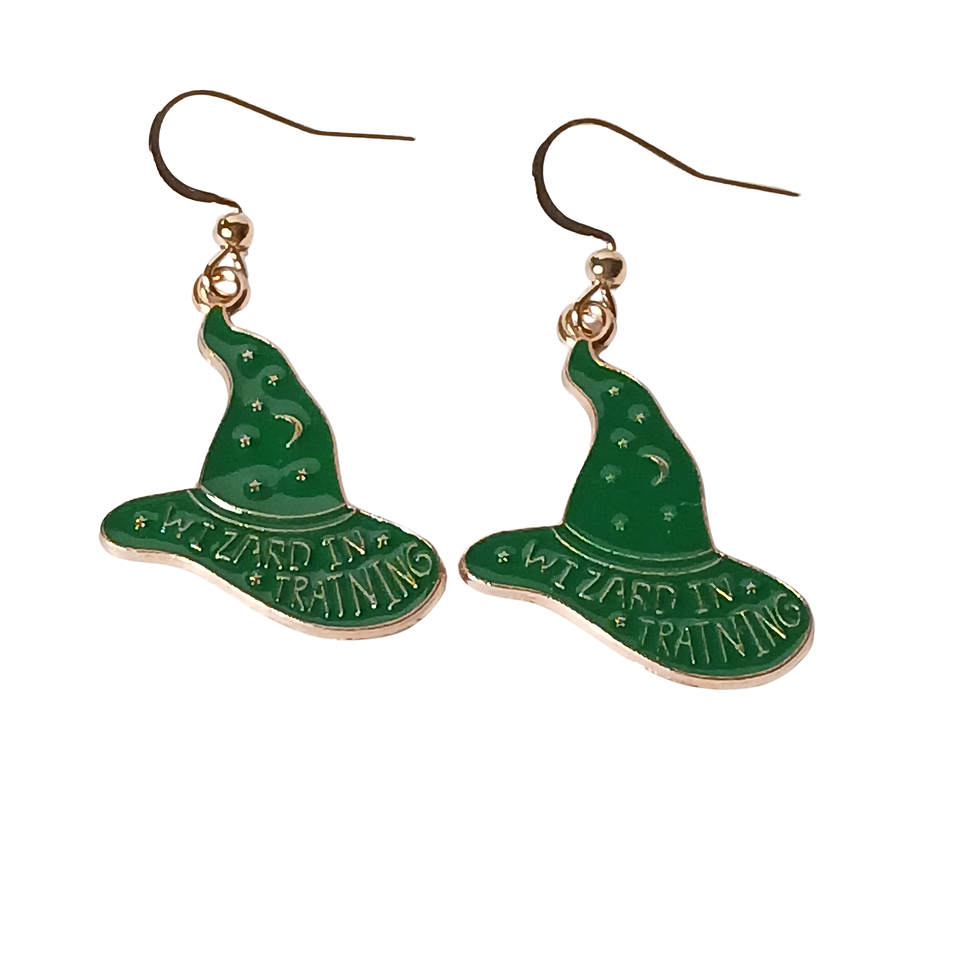 Thumbnail: "Wizard in Training" Enamel Earrings