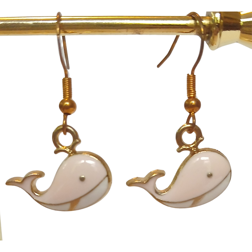 Thumbnail: Adorable Enamel Whale Earrings