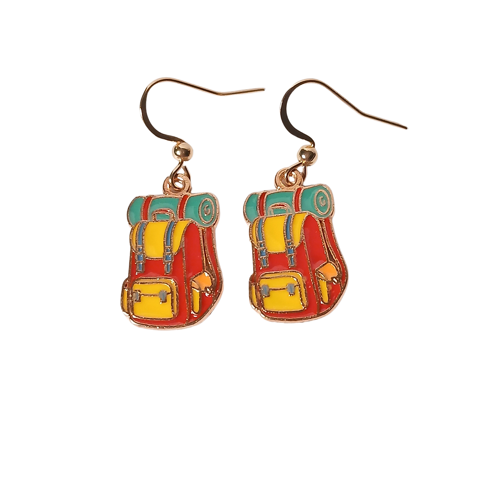 Thumbnail: Outdoors Collection, Enamel Earrings with Gold Plated Ear Wires