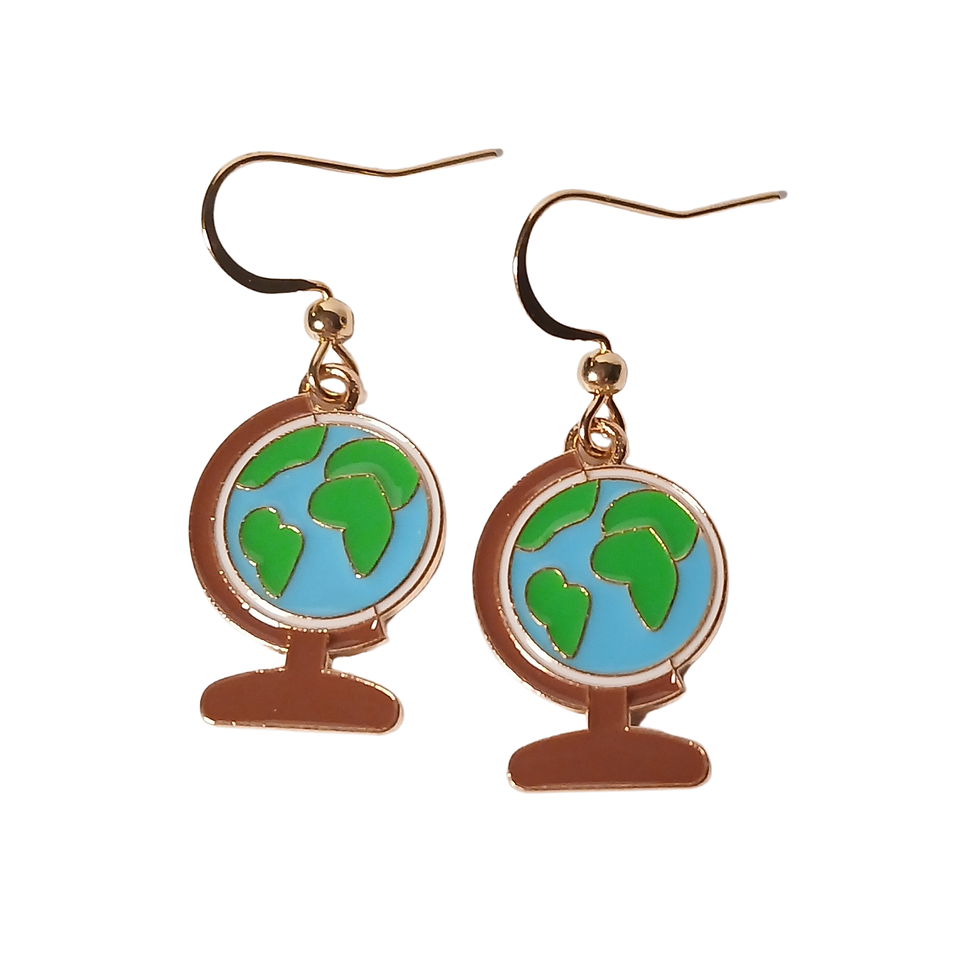 Thumbnail: Outdoors Collection, Enamel Earrings with Gold Plated Ear Wires