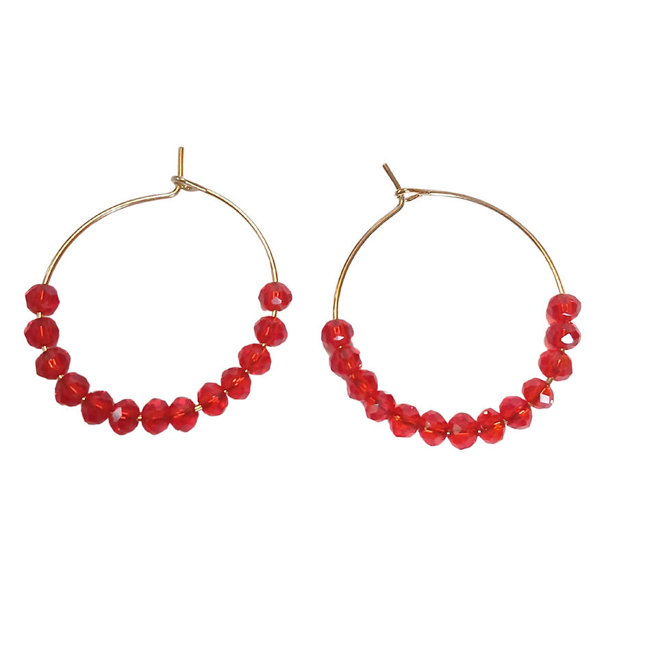 Thumbnail: Round Glass  Bead Hoops