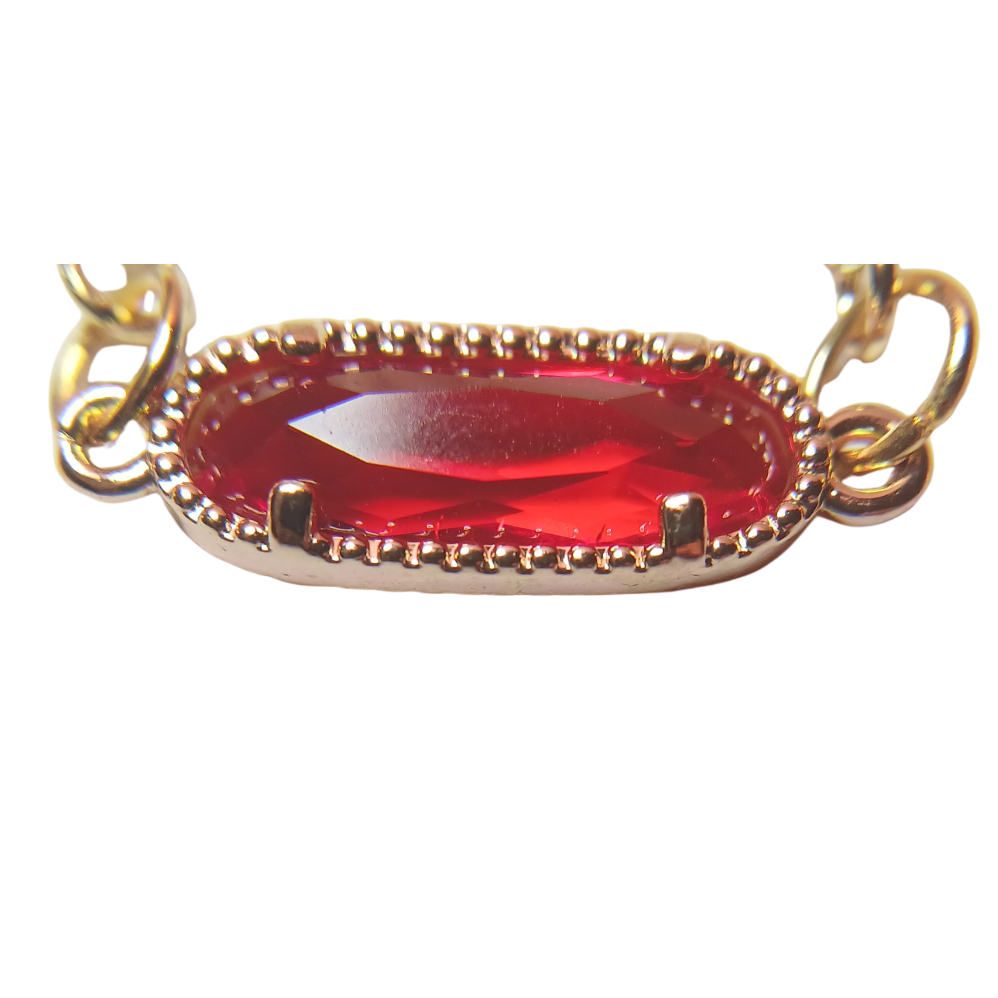 Slider Bracelet with Faceted Oval Glass