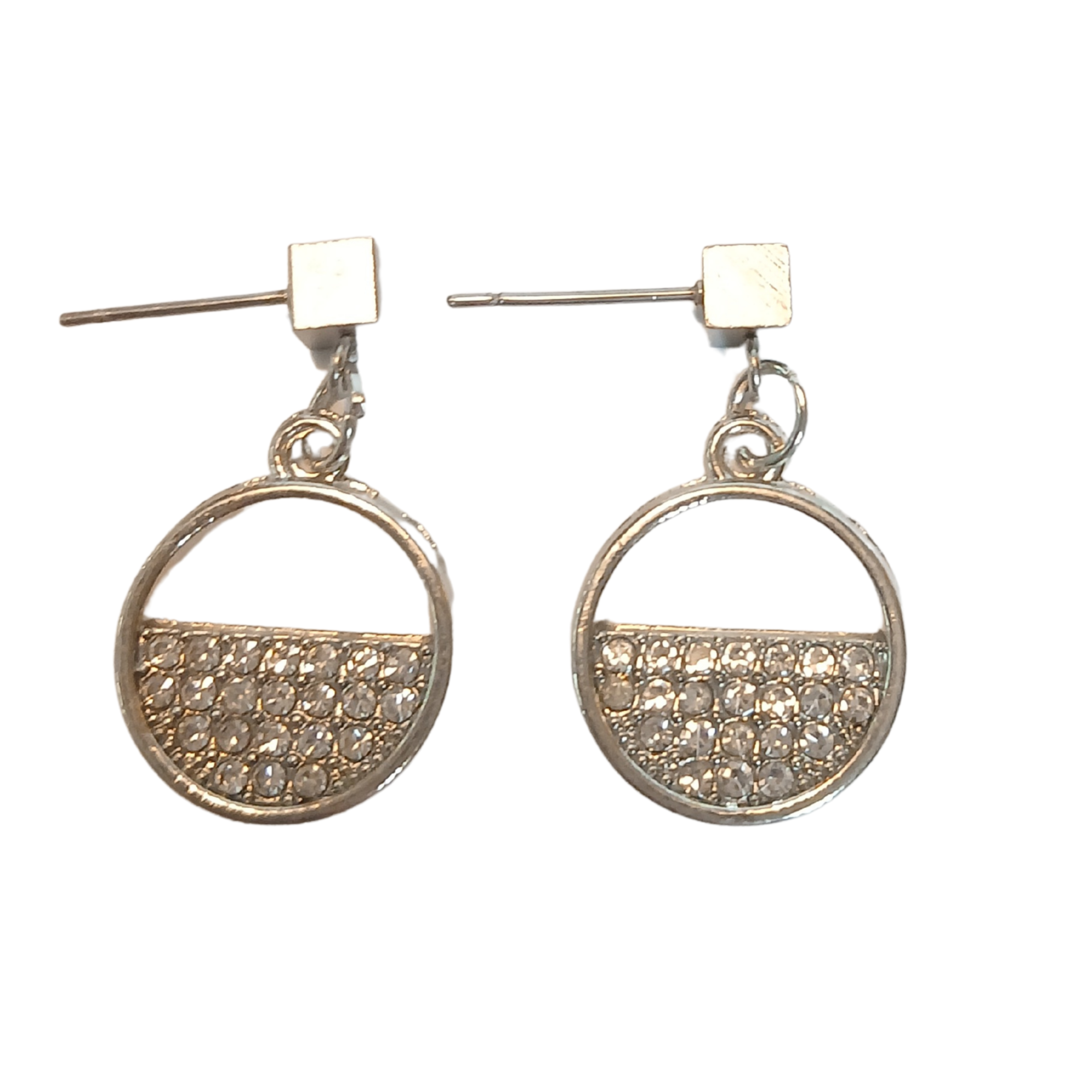 Half Circle Rhinestone Earrings