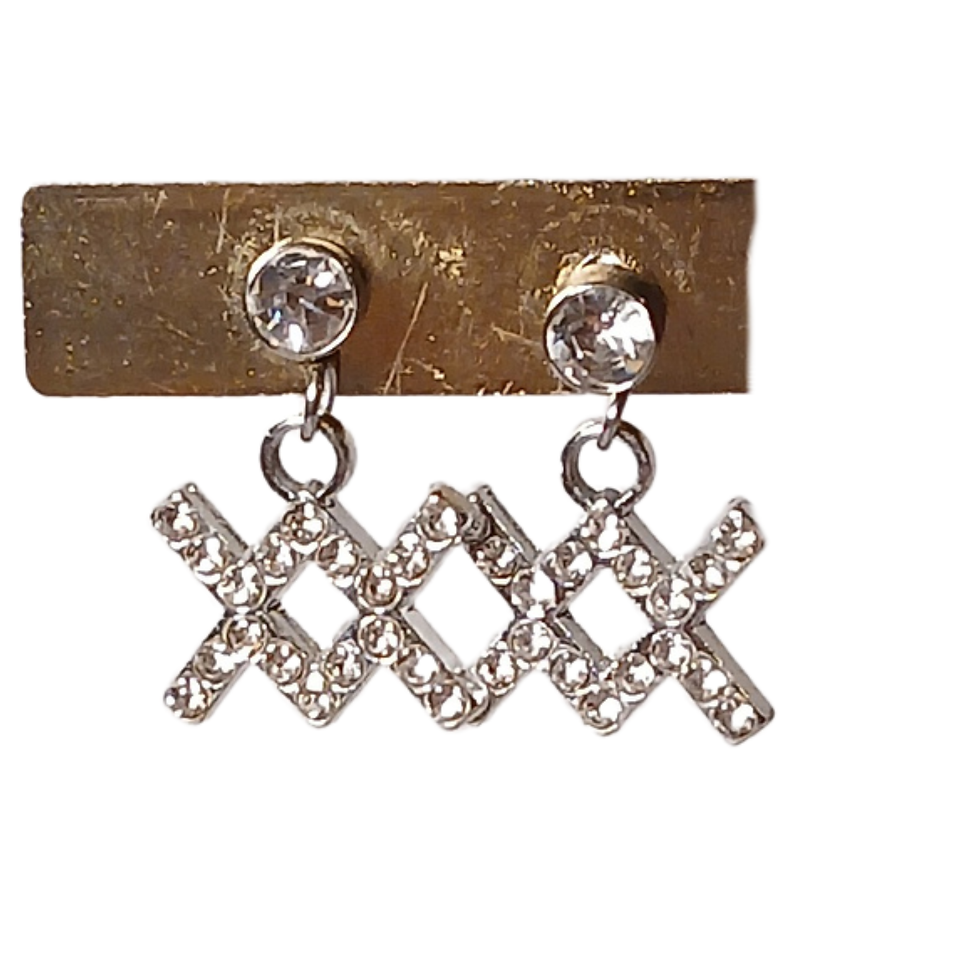 Thumbnail: Pave Rhinestone Zodiac Symbol Earrings Stainless Steel