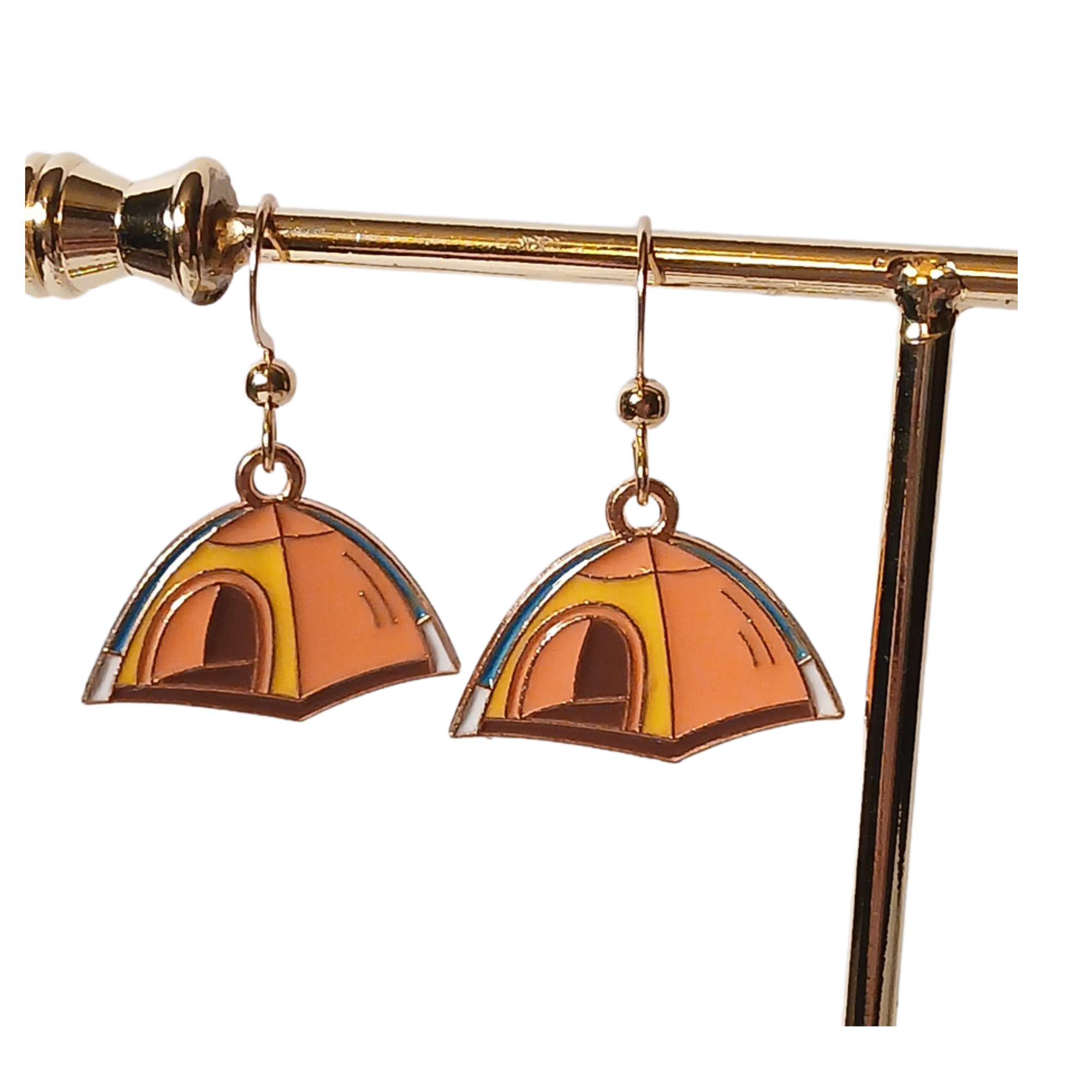 Outdoors Collection, Enamel Earrings with Gold Plated Ear Wires