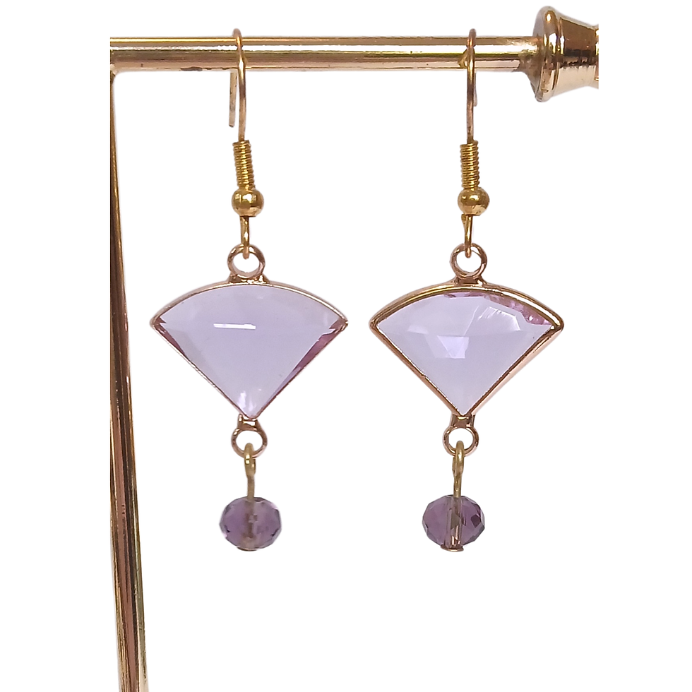 Thumbnail: Crystal Fan with Glass Bead Drop Earrings