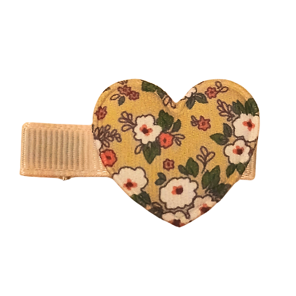 Thumbnail: Hair Clip with Patterned Fabric Heart
