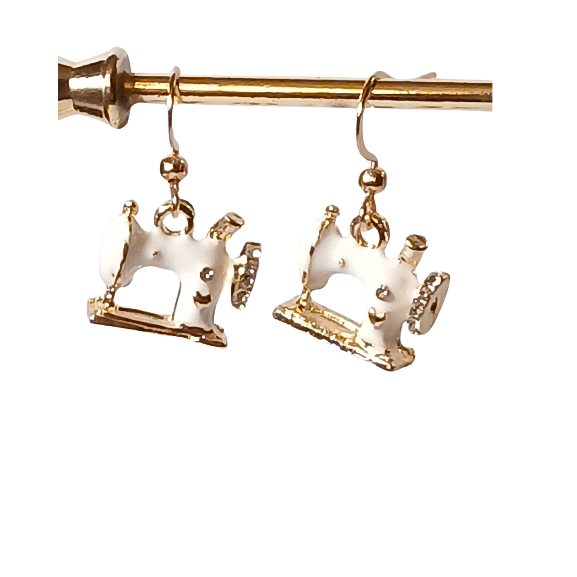 Enamel Sewing Machine Earrings
