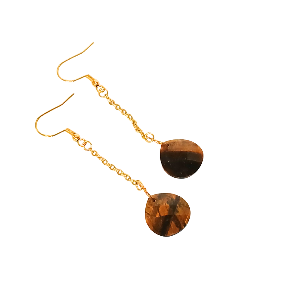 Thumbnail: Semiprecious Stone Dangle Earrings