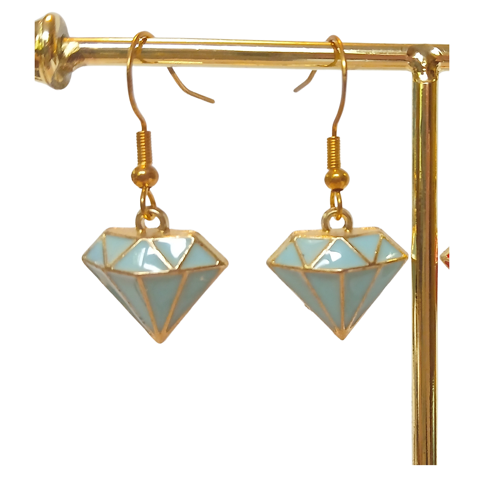 Thumbnail: Enamel Diamond Earrings