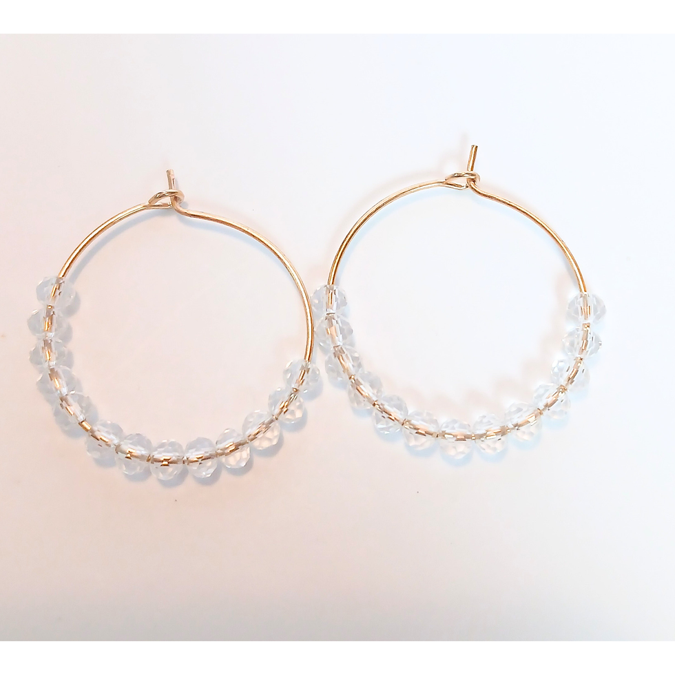 Thumbnail: Round Glass  Bead Hoops, More Colors!