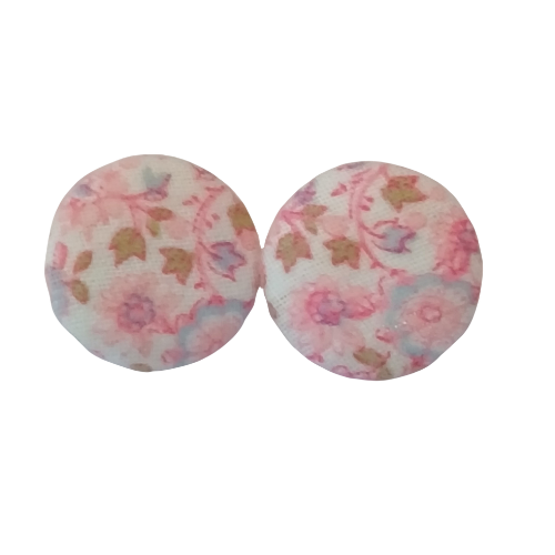 Handmade Vintage Fabric Button Earrings-Small