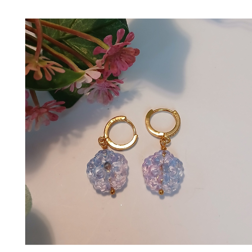Thumbnail: Huggies with Glass Flower Drops