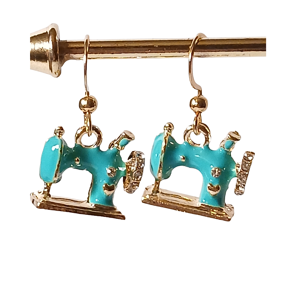 Thumbnail: Enamel Sewing Machine Earrings