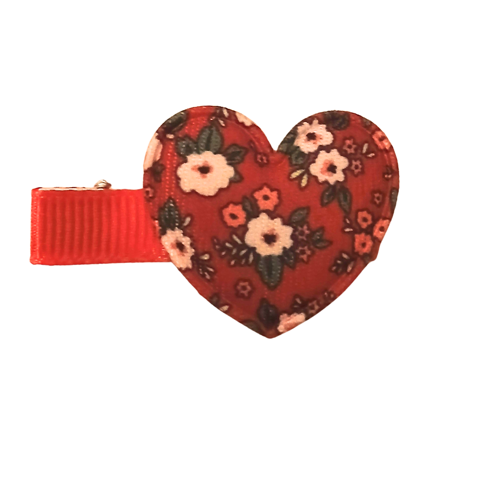 Thumbnail: Hair Clip with Patterned Fabric Heart