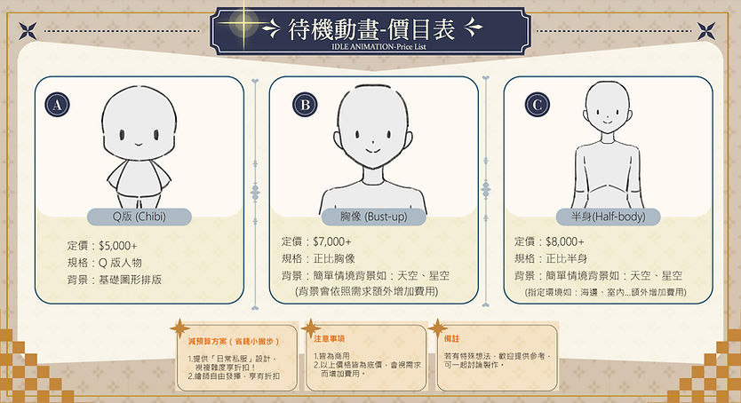 待機動畫_價目表