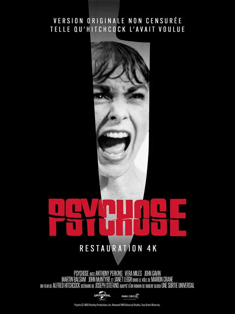 Affiche du film, PSYCHOSE, d'Alfred Hitchcock - 1960