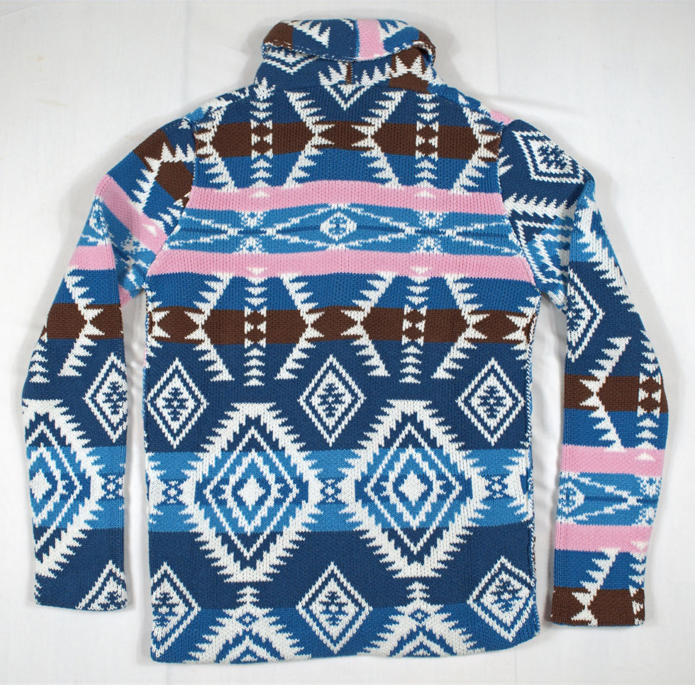Thumbnail: Cardigan Native American Inspired Pink and Blue