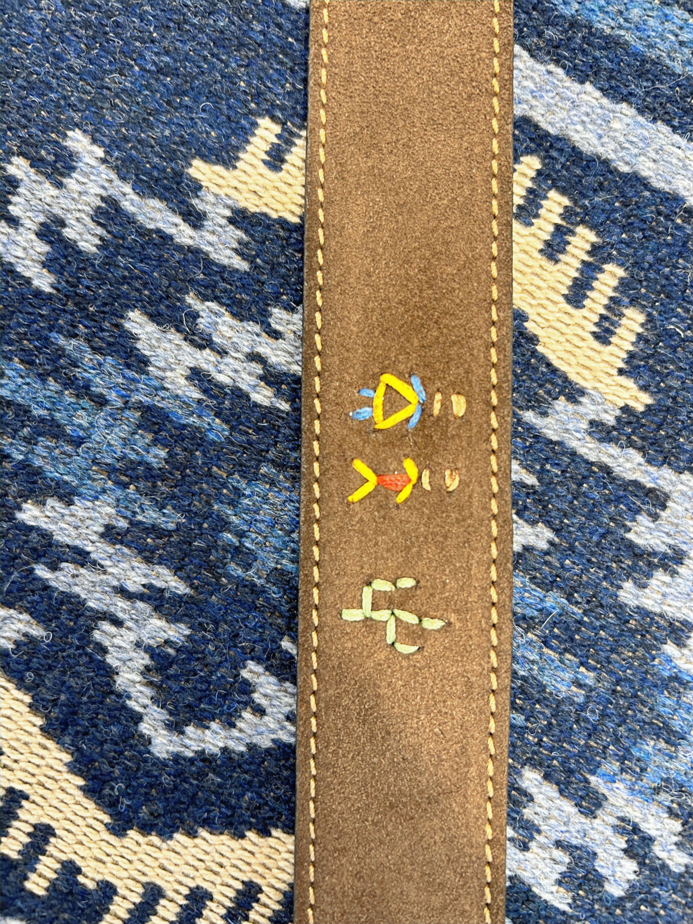 Embroidered Suede Belt