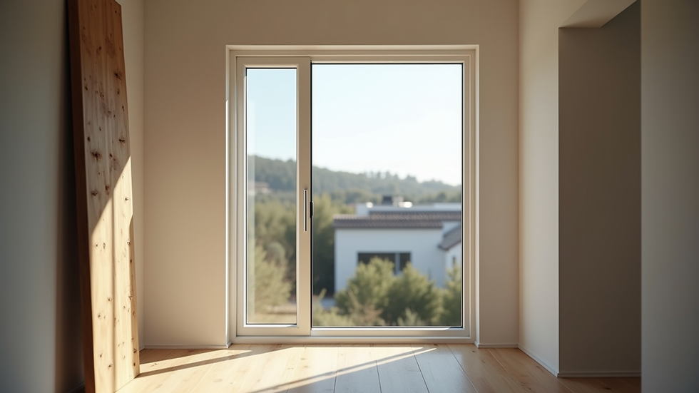 Eye-level view of a modern window being installed in a residential home