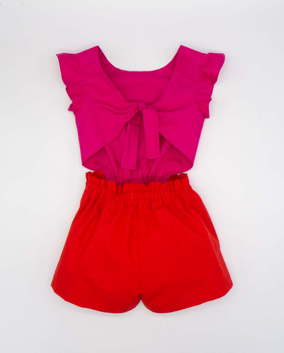 Miniatura: Mono corto bicolor fucsia