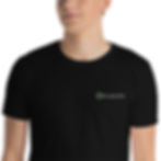 Thumbnail: Black cotton unisex t-shirt with embroidered buzzgarden logo