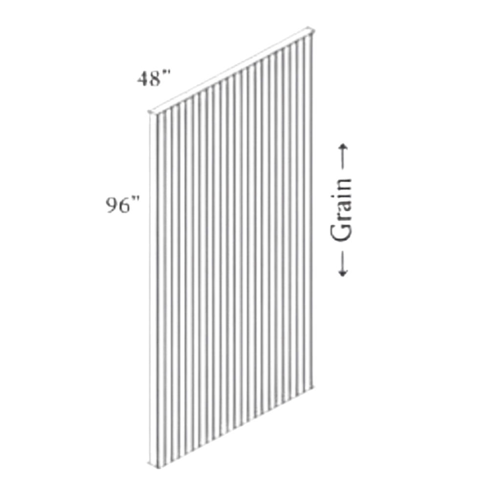 Winchester Grey 48" x 96" Bead Board. Dimensions, in inches: Width 0.625 | Height 0.25 | Depth 48