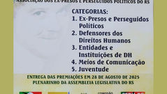 PRÊMIO RUBENS PAIVA - MEMÓRIA, VERDADE, JUSTIÇA HOMENAGEIA LUTADORES DOS DIREITOS HUMANOS NO RS