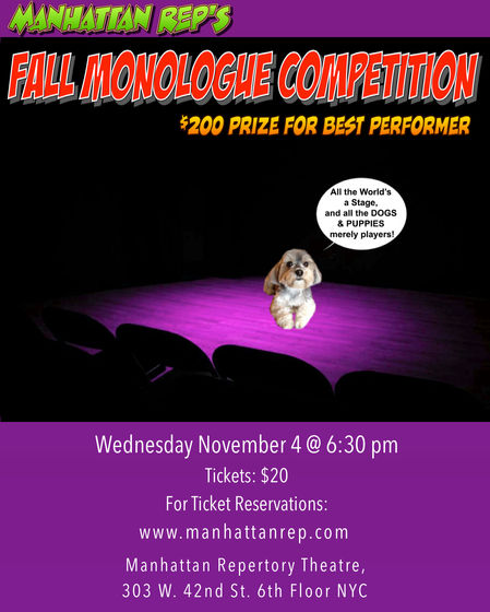 Get your tickets: Fall Monologue Competition at Manhattan Rep