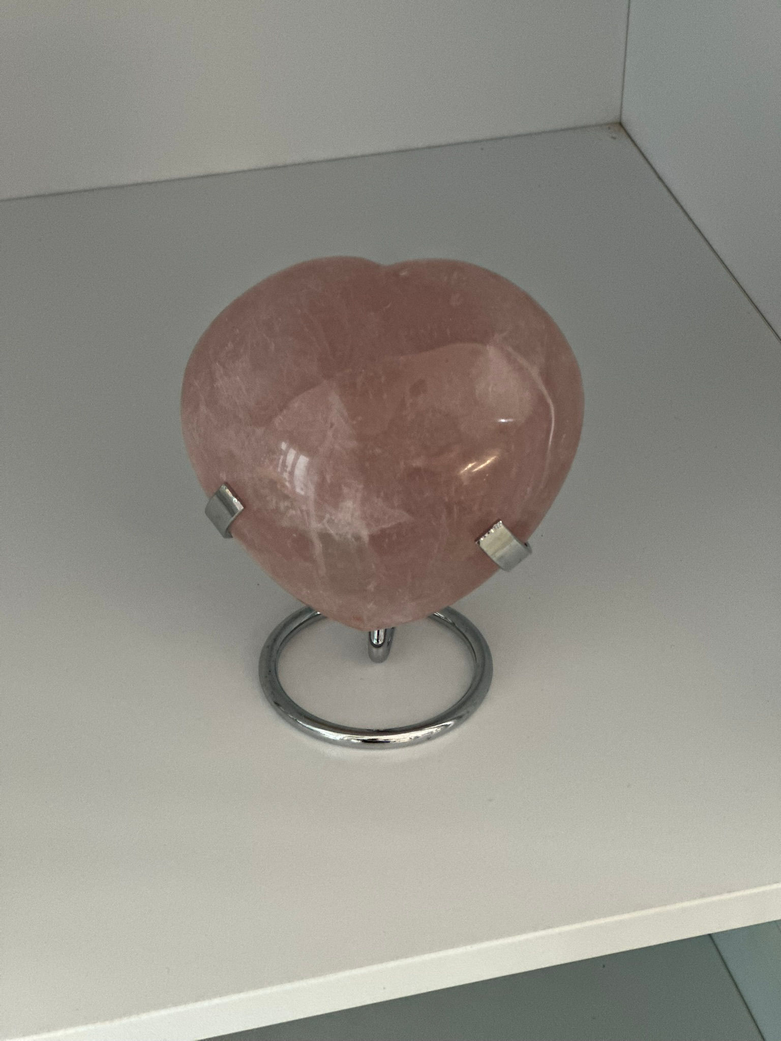 Rose Quartz Heart with Stand