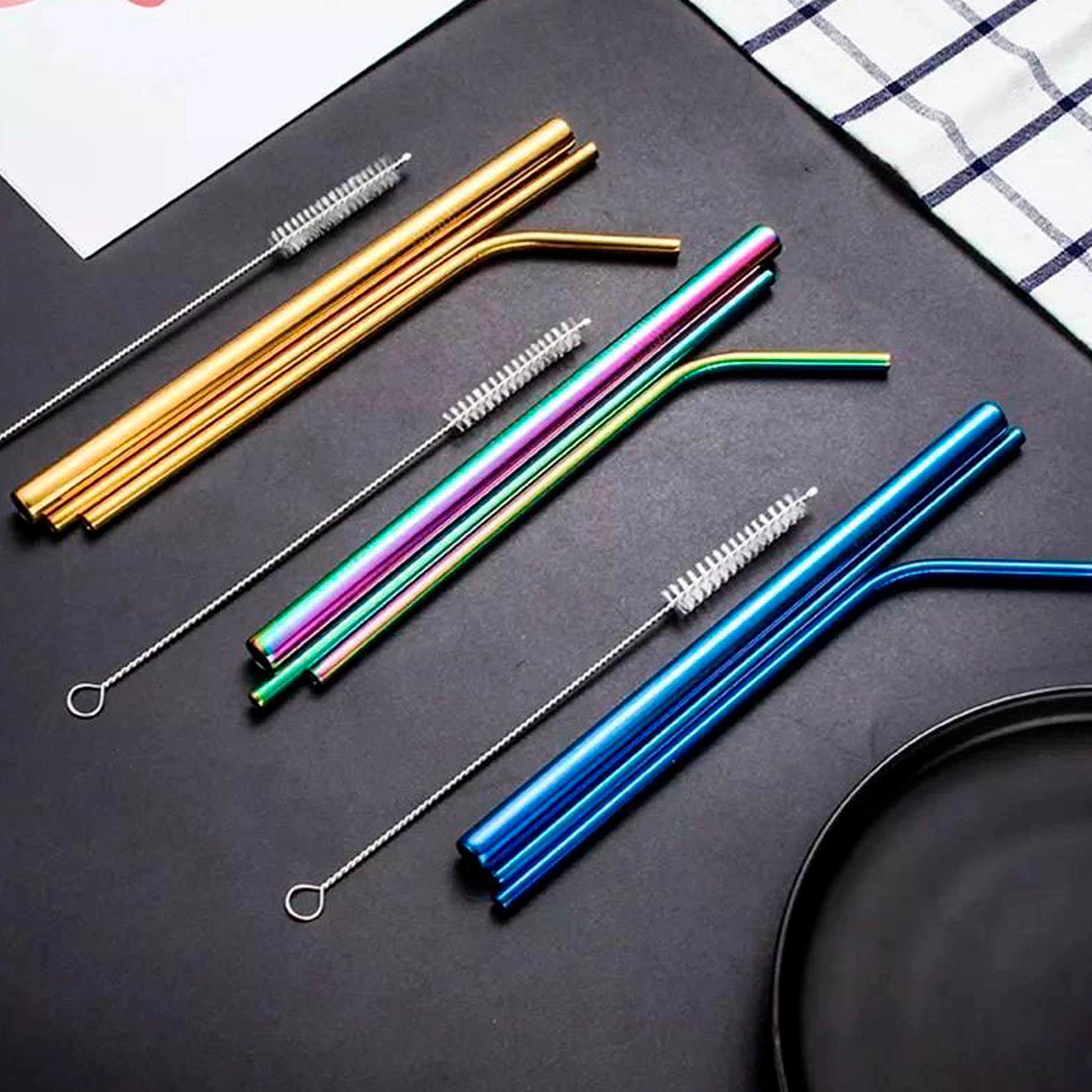 Set de pitillos con bolsa de tela