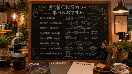 金曜CNSカフェ:今週のおすすめメニュー 生命の構造・移動・修復を読み解く色覚オプシンから、電場を感じる細胞、神経細胞のDNA損傷、HIVの核膜孔操作まで