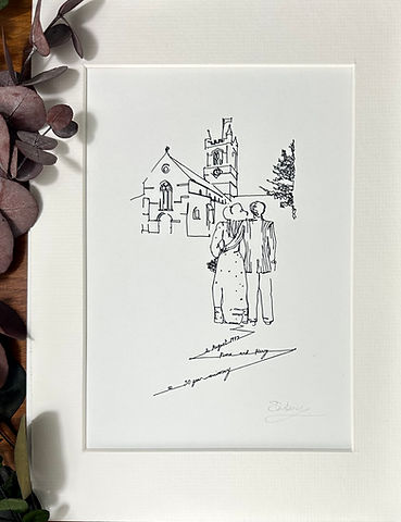 wedding anniversary single line art commission