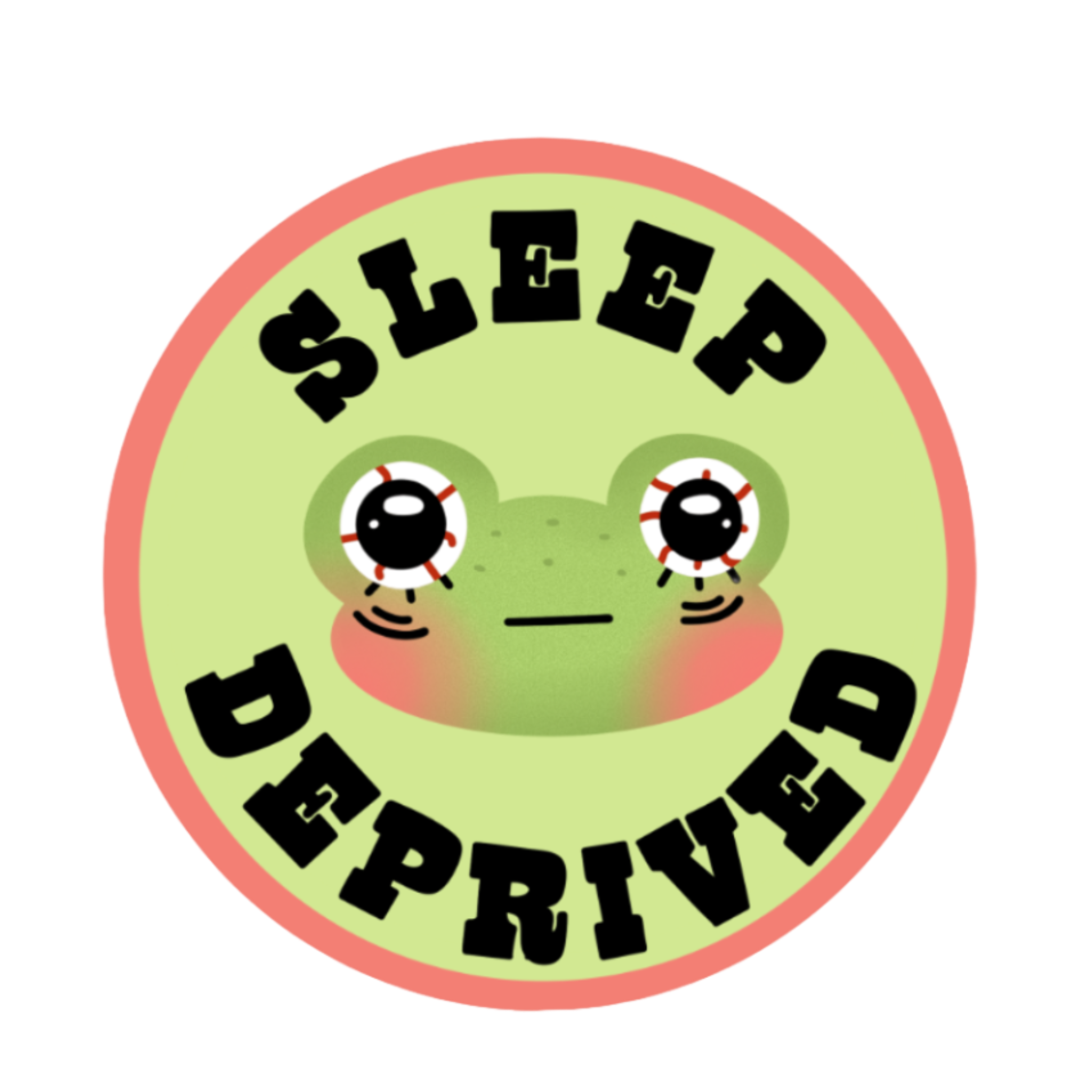 Sleep Deprived Frog - Holographic Sticker