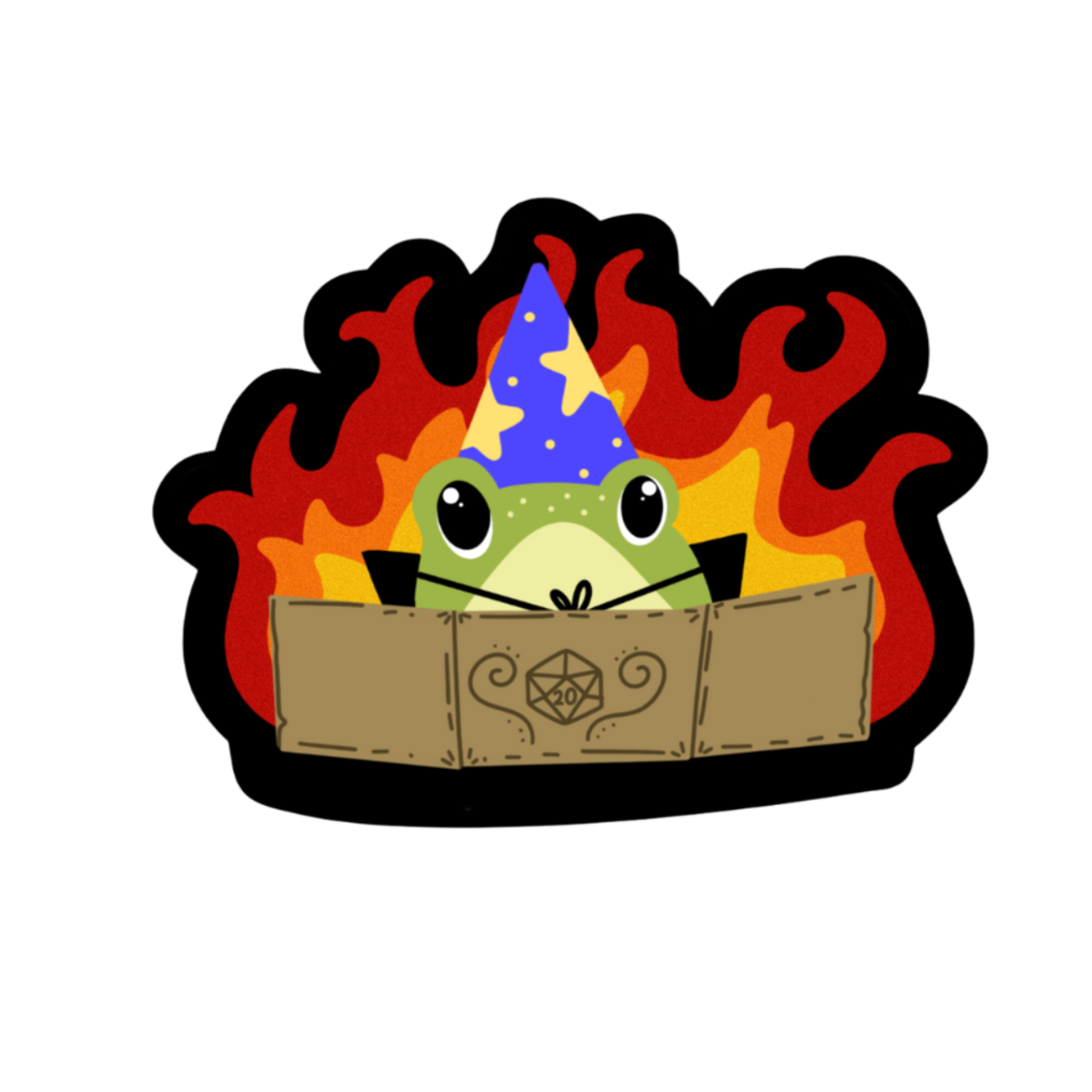 Evil Dungeon Master Frog- Holographic Sticker