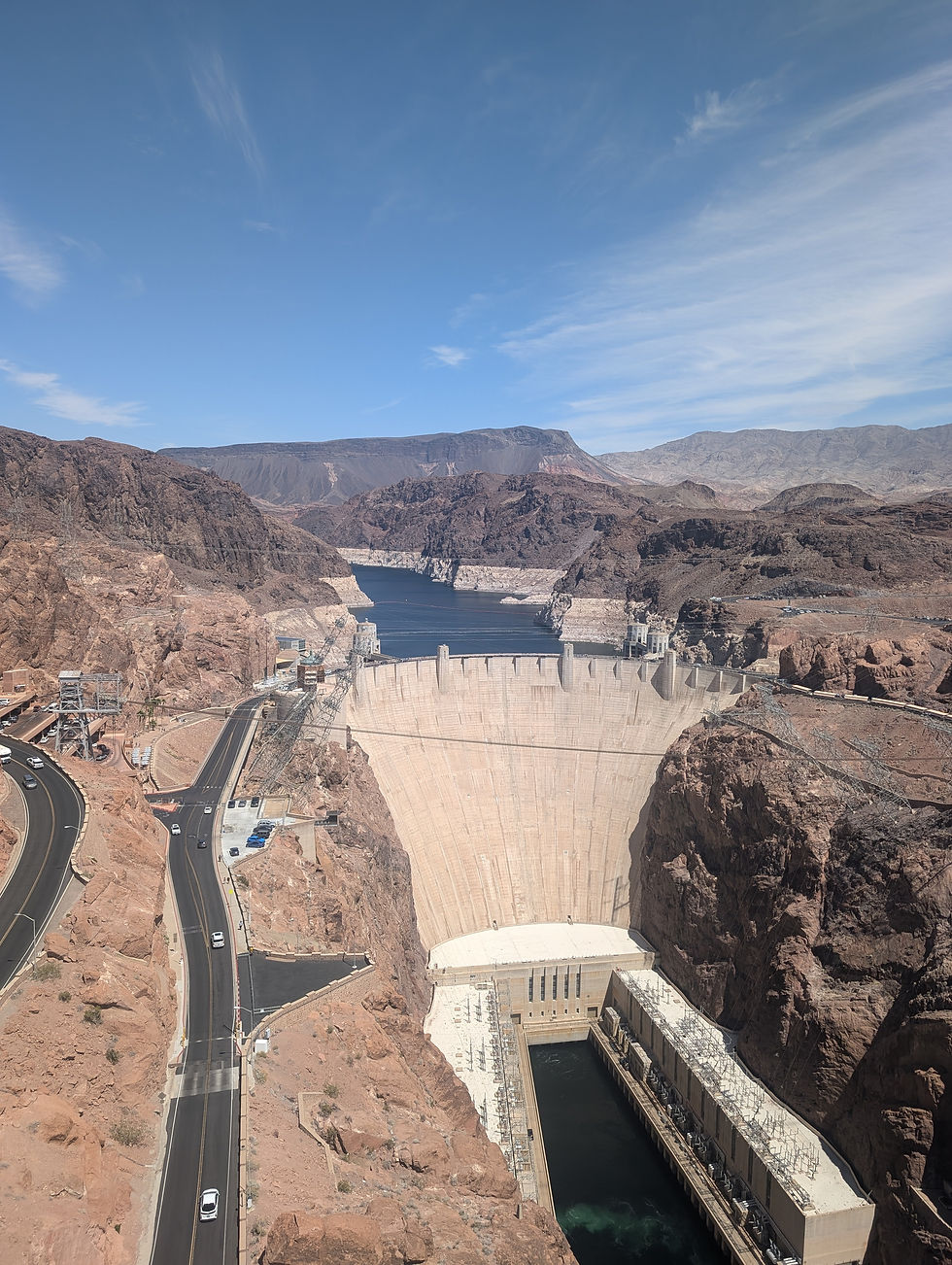 The Hoover Dam, as seen from the bridge. Kind of cool that it’s built right into the Arizona/Nevada state border.