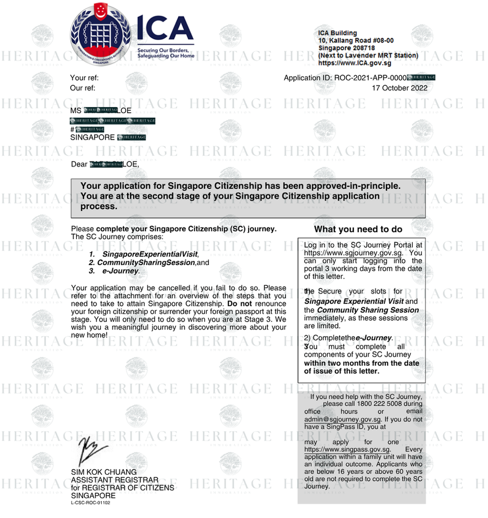 ipa 2853617 singapore citizenship approval letter