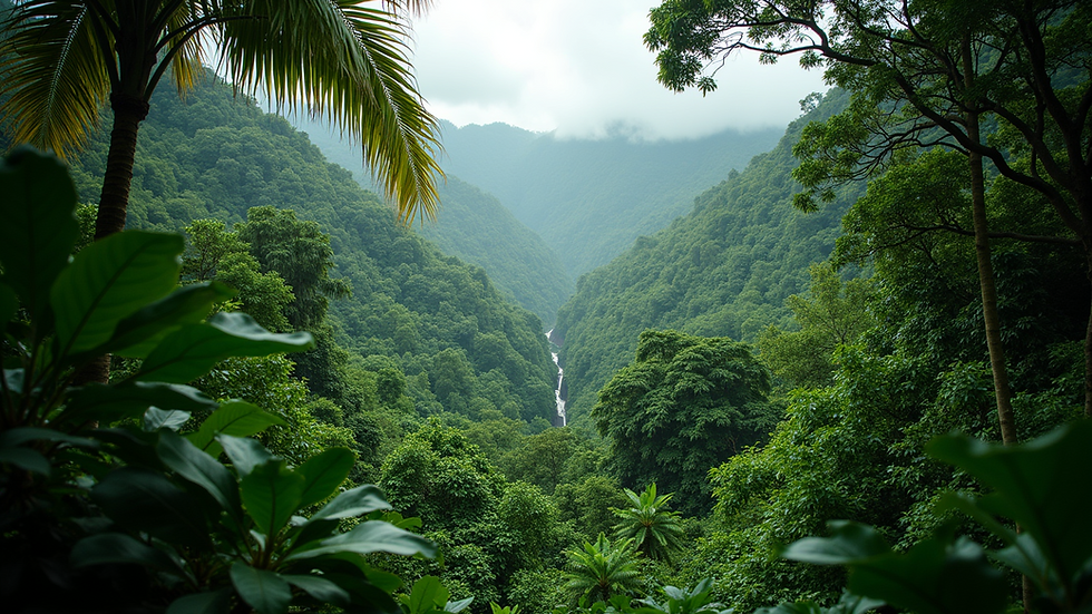 Wide angle view of the lush Amazon rainforest