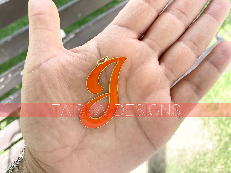 Thumbnail: Silver Enamel Letters Pendent - Enamel Alphabet Pendent