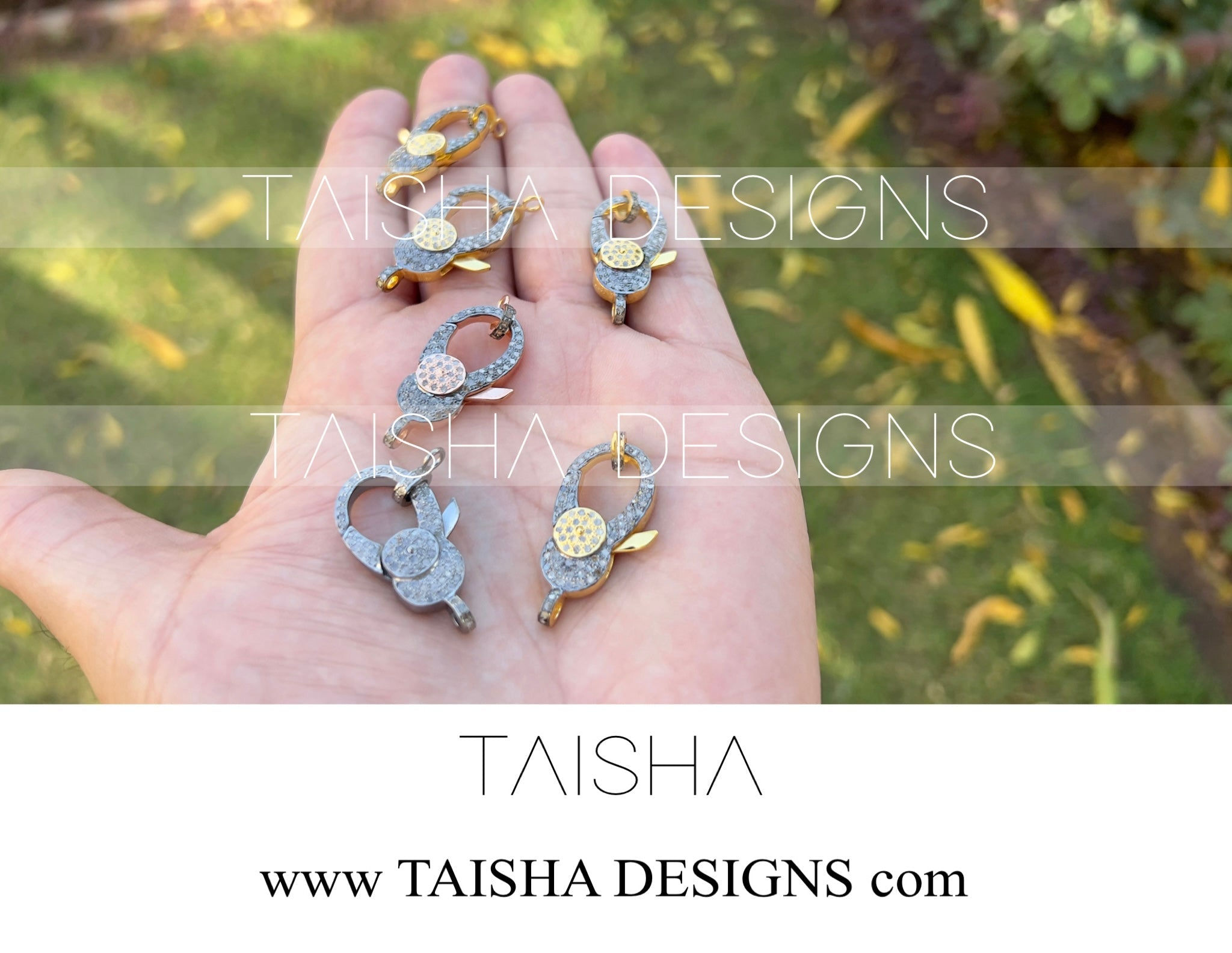 SILVER PAVE DIAMOND LOBSTER CLAPS