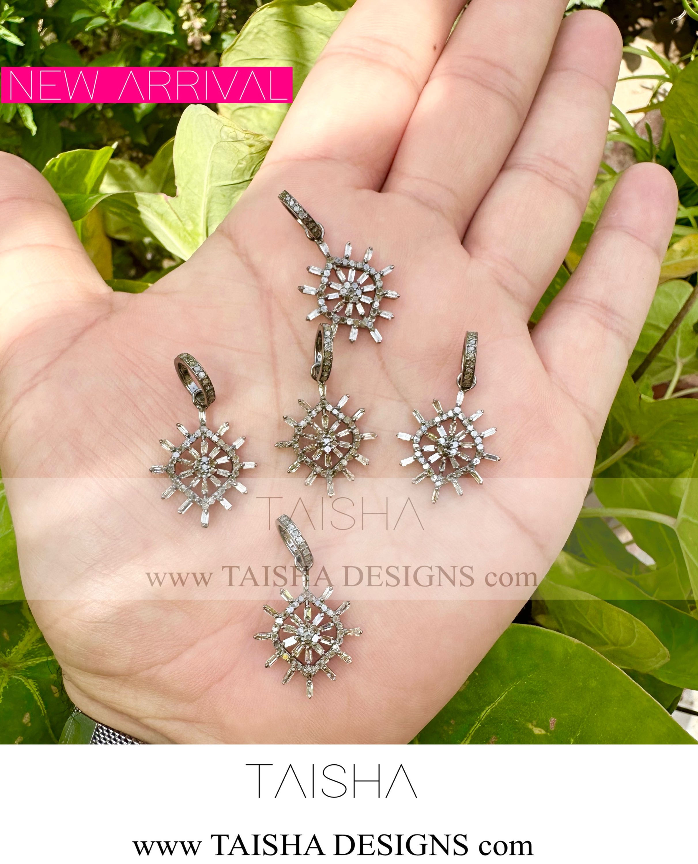 Silver Baguette Diamond Pendent