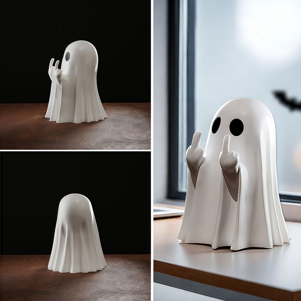 Miniatura: Mini Estátua Fantasma Irreverente – detalhe decorativo