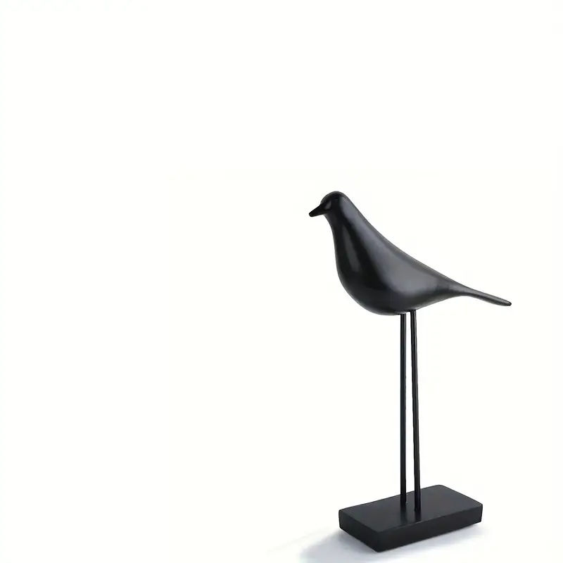 Miniatura: Escultura Decorativa de Pássaro Nórdico em Resina com Base