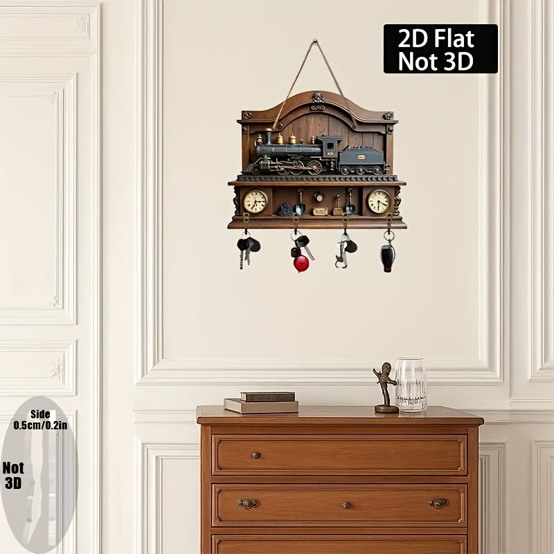 Miniatura: Porta-chaves trem vintage — composição de parede