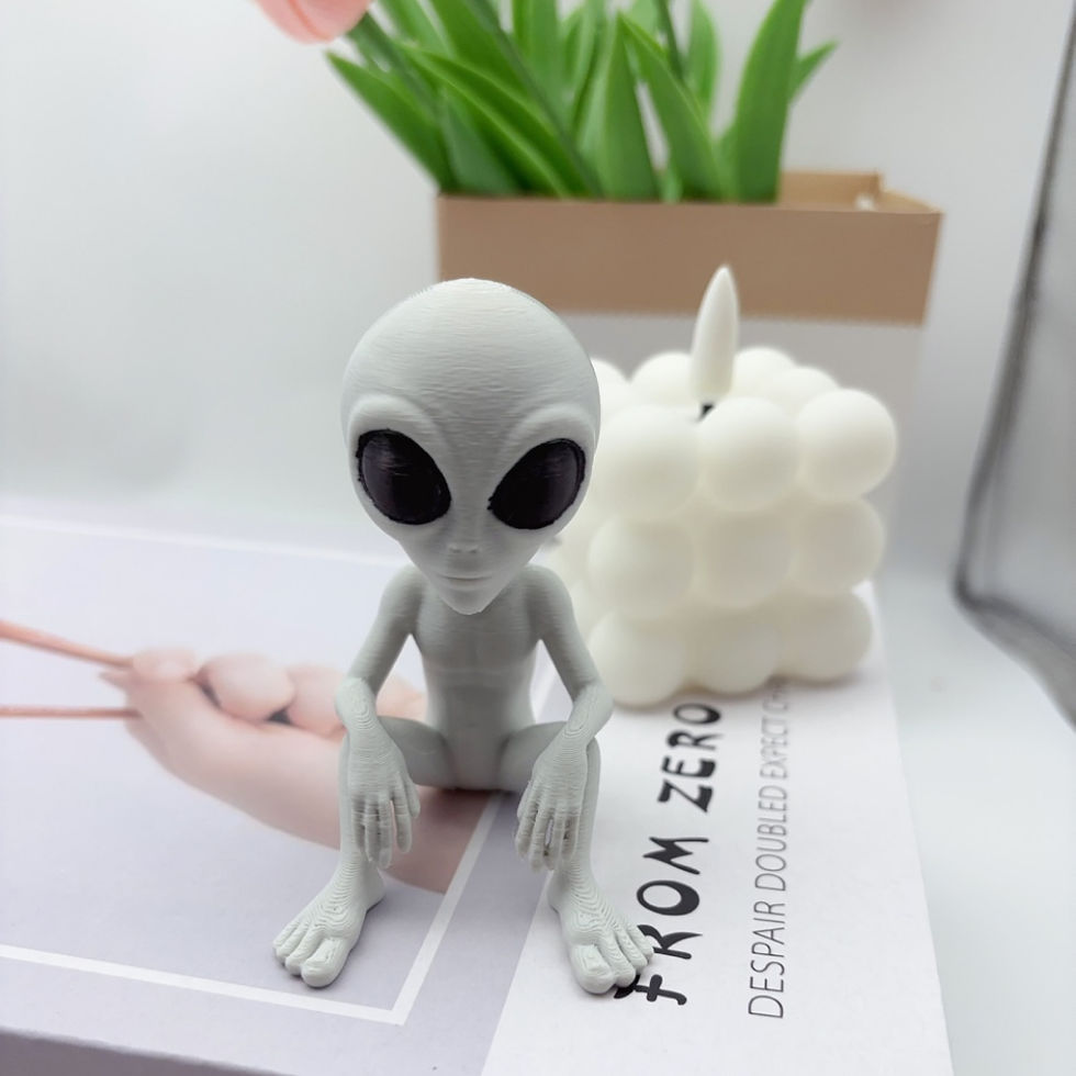Miniatura: Mini escultura alienígena 3D — branca