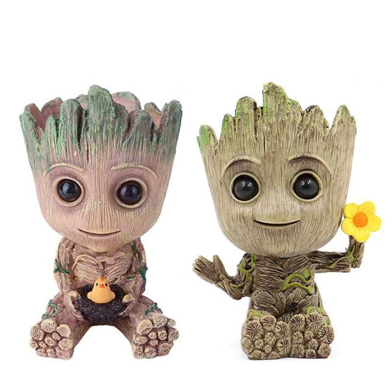 Mini Figuras Decorativas Groot com Vaso - Modelos e Kits — Kit com 2 Peças – 14 cm