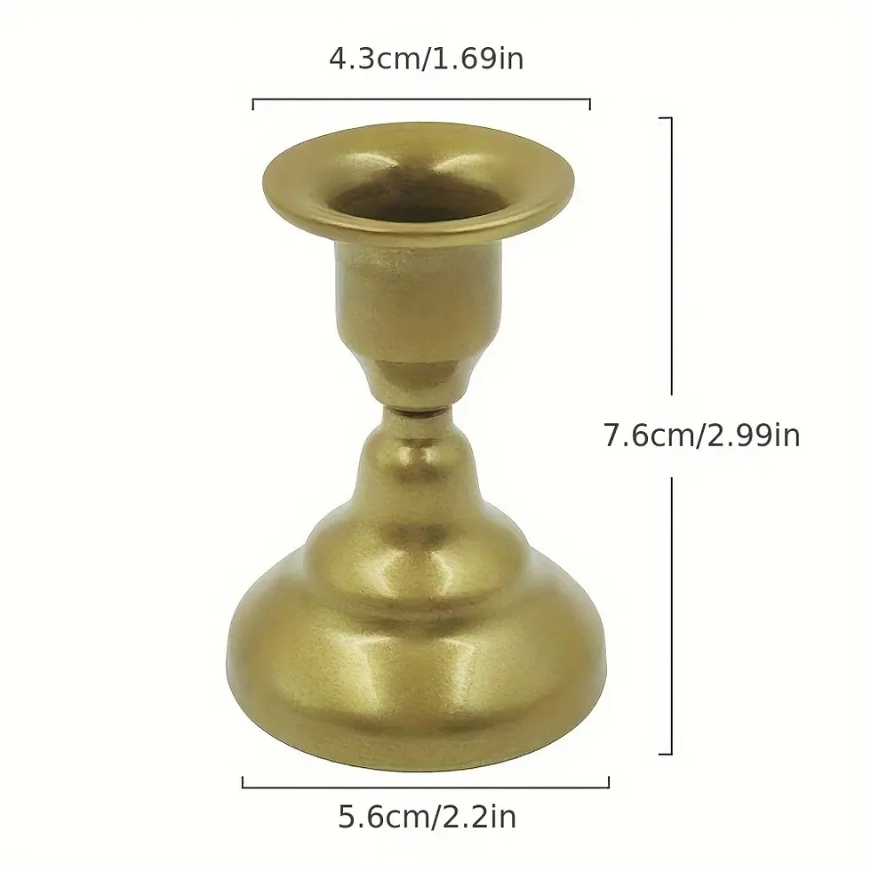 Miniatura: Castiçal Duplo Minimalista em Metal – Preto ou Dourado