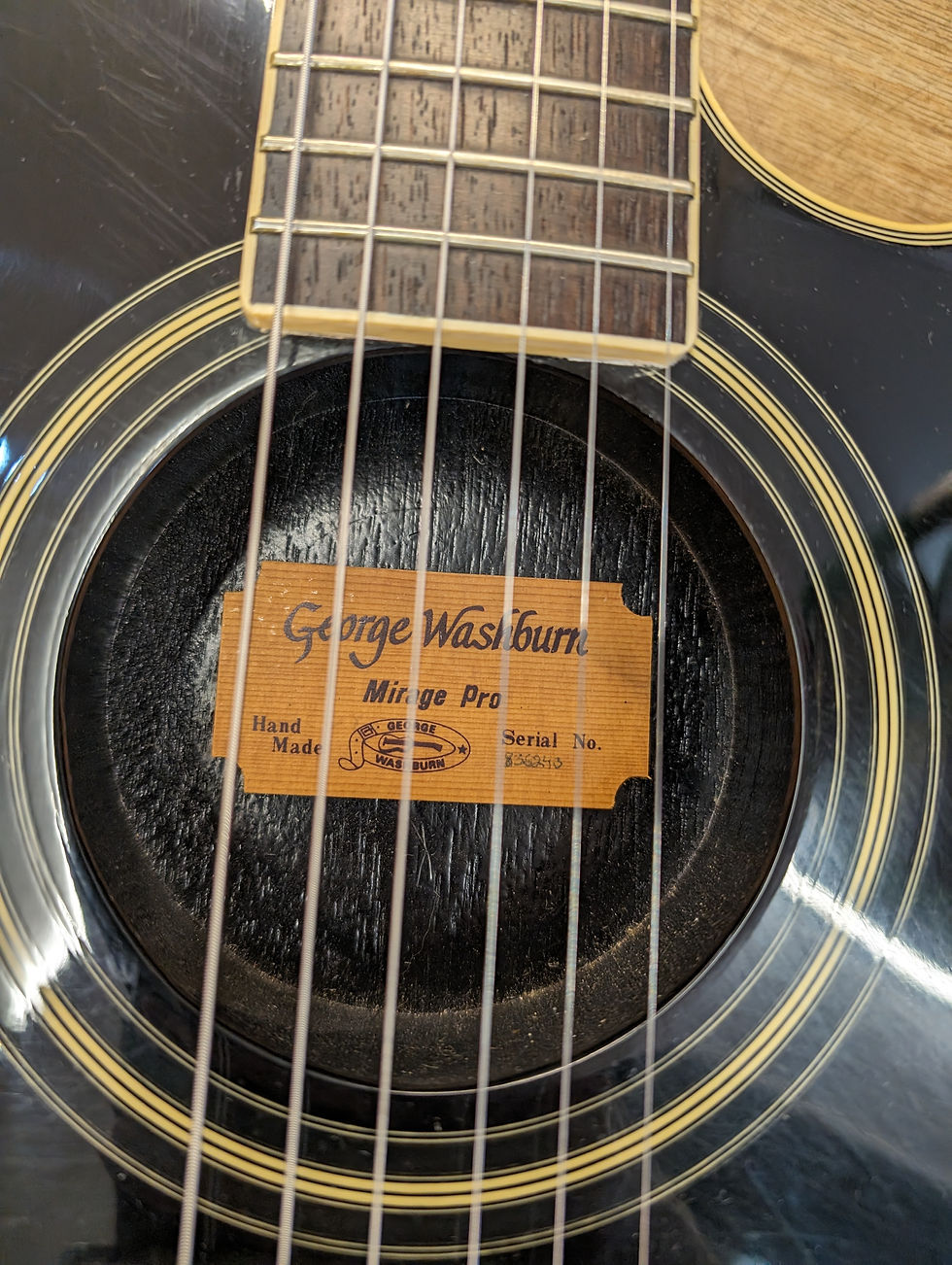 Thumbnail: Washburn Mirage Pro Hybrid Guitar Gloss Black Circa 1984